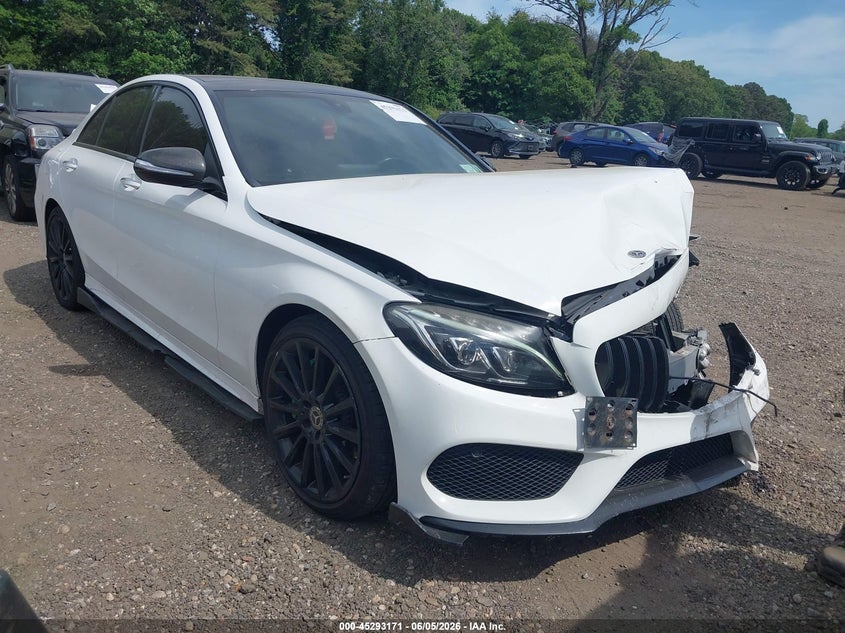 2018 Mercedes-benz C-klasse VIN WDDWF4KB4JR396807 IAAI salvage auction — FRONT END, Salvage Title, sold $6,500 on 2026-07-07 (photo 1)