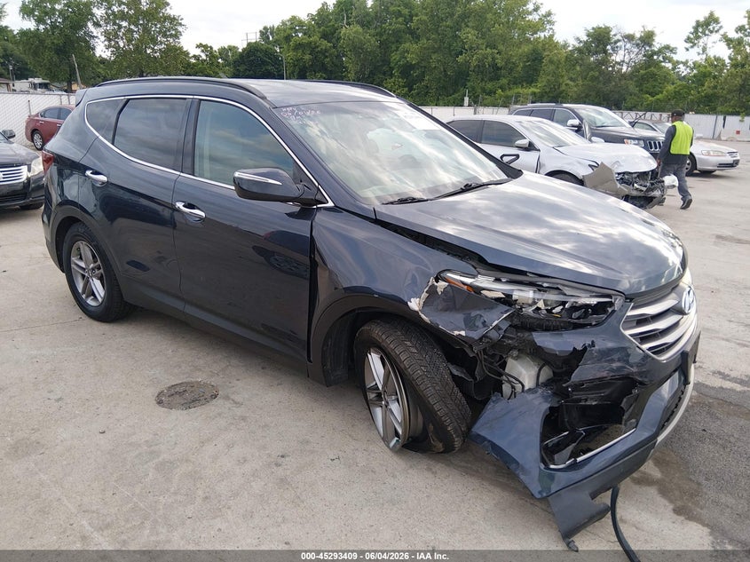 2018 Hyundai Santa fe VIN 5XYZU3LB7JG528611 IAAI salvage auction — RIGHT FRONT, Salvage (Missouri), sold $2,750 on 2026-07-14 (photo 1)