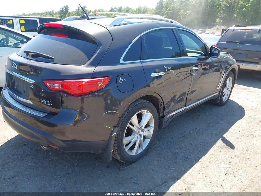 2012 Infiniti Fx VIN JN8AS1MW9CM155960 IAAI salvage auction — RIGHT SIDE, Salvage (Massachusetts), sold $825 on 2026-07-10 (photo 4)