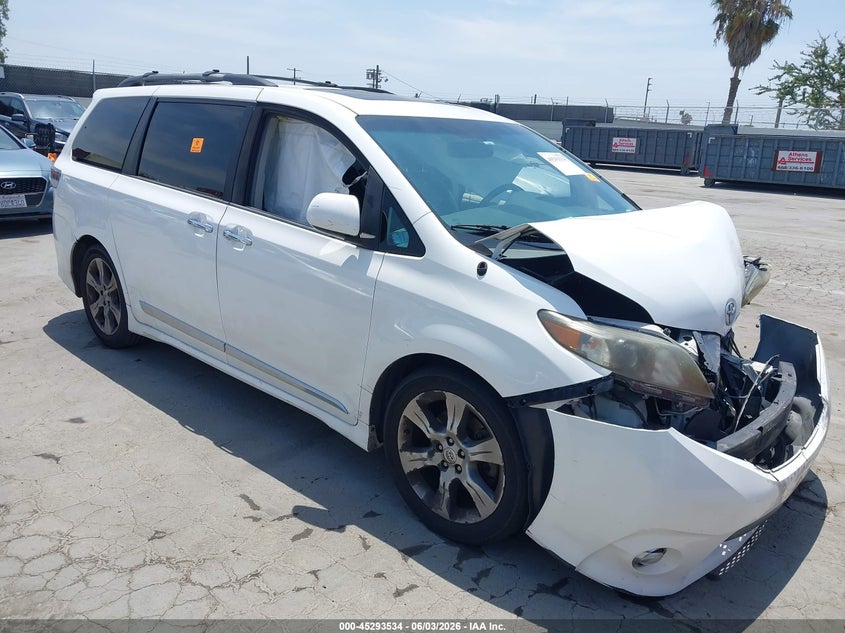 2014 Toyota Sienna VIN 5TDXK3DC0ES428248 IAAI salvage auction — FRONT END, Salvage Title, sold $1,100 on 2026-07-15 (photo 1)