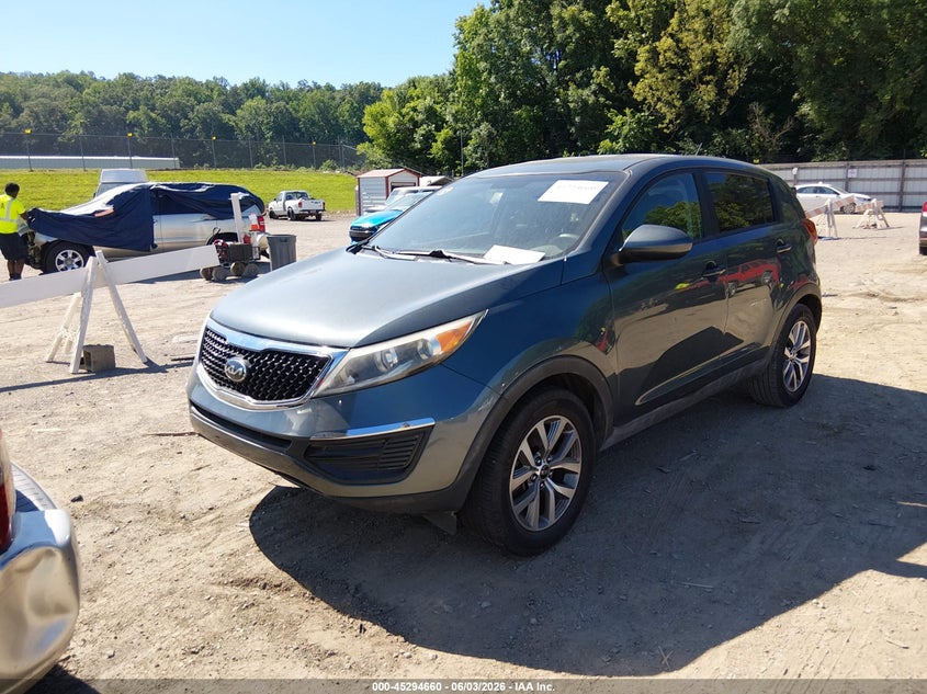 2014 Kia Sportage VIN KNDPB3AC9E7562416 IAAI salvage auction — NORMAL WEAR, Clear (Tennessee), sold $1,350 on 2026-07-08 (photo 2)
