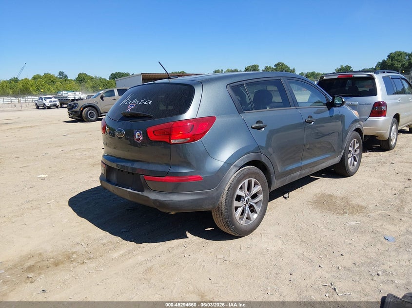 2014 Kia Sportage VIN KNDPB3AC9E7562416 IAAI salvage auction — NORMAL WEAR, Clear (Tennessee), sold $1,350 on 2026-07-08 (photo 4)