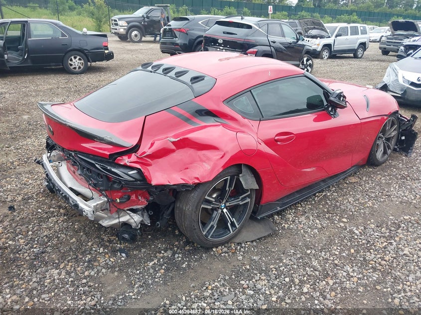 2021 Toyota Supra VIN WZ1DB0C04MW034924 IAAI salvage auction — FRONT & REAR, Salvage Title, sold $13,775 on 2026-08-04 (photo 4)