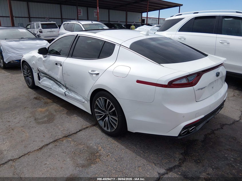 2018 Kia Stinger VIN KNAE25LA0J6034310 IAAI salvage auction — SIDE, Salvage (New Mexico), sold $7,100 on 2026-07-22 (photo 3)