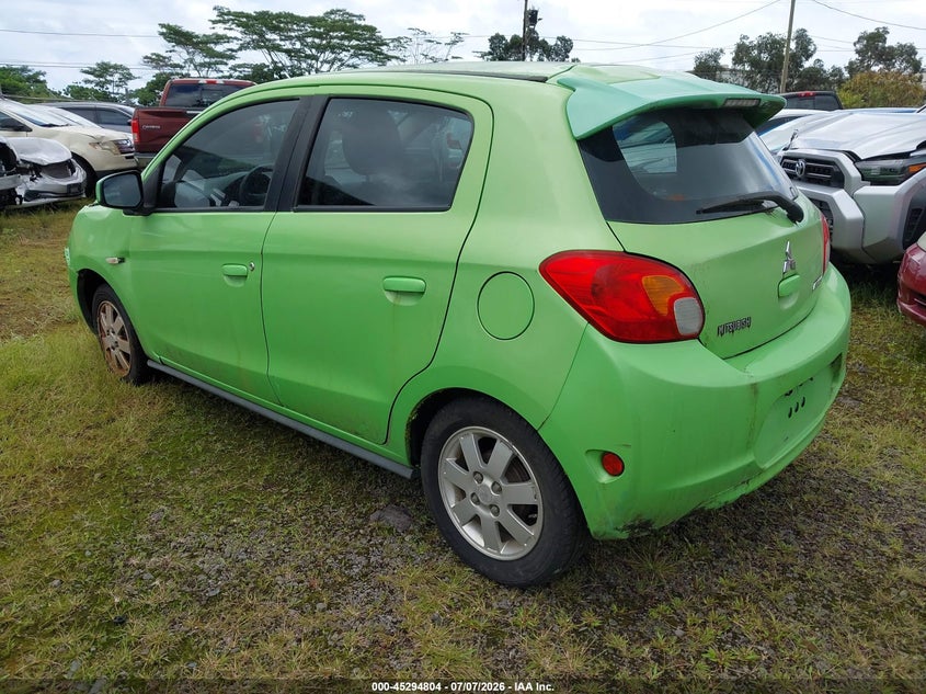2014 Mitsubishi Mirage VIN ML32A3HJ6EH002948 IAAI salvage auction — FRONT & REAR, Salvage (Hawaii), sold $50 on 2026-07-21 (photo 3)