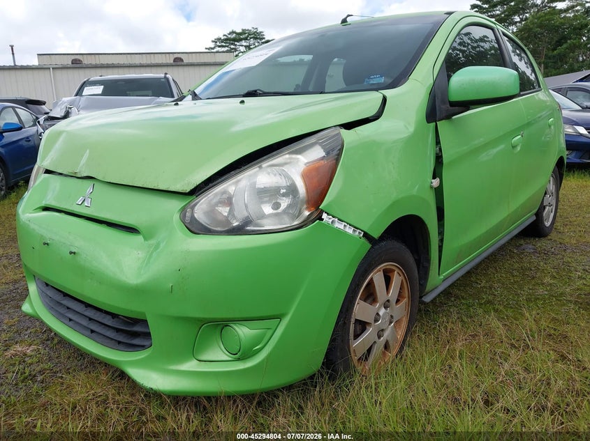 2014 Mitsubishi Mirage VIN ML32A3HJ6EH002948 IAAI salvage auction — FRONT & REAR, Salvage (Hawaii), sold $50 on 2026-07-21 (photo 6)