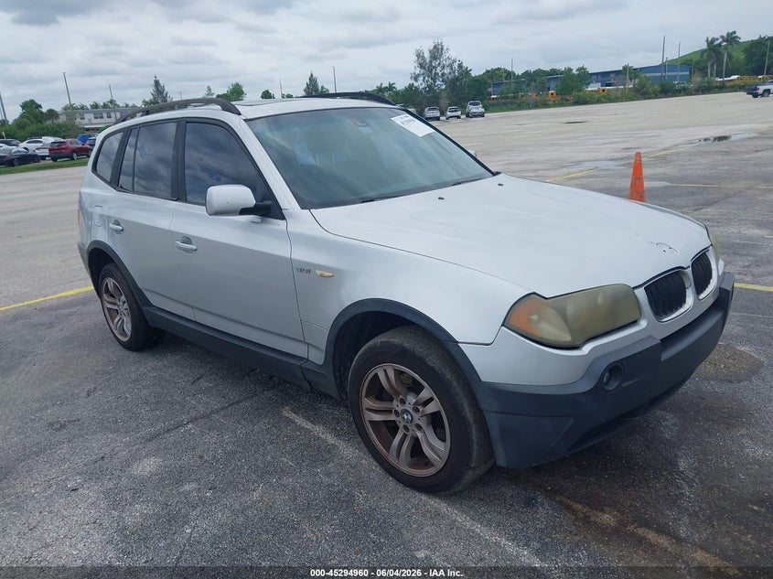 2004 BMW X3 VIN WBXPA93404WA61680 IAAI salvage auction — RIGHT REAR, Clear (Florida), sold $375 on 2026-07-09 (photo 1)