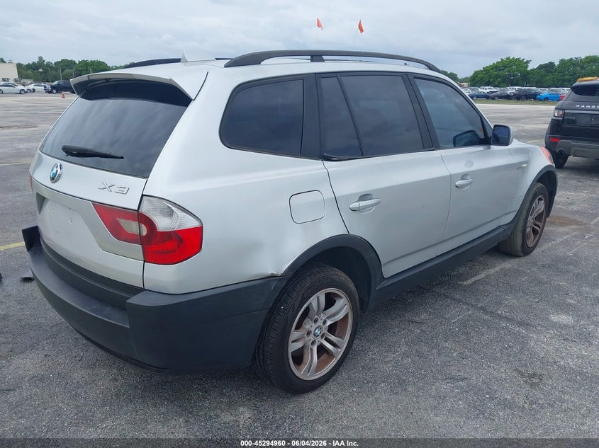 2004 BMW X3 VIN WBXPA93404WA61680 IAAI salvage auction — RIGHT REAR, Clear (Florida), sold $375 on 2026-07-09 (photo 4)