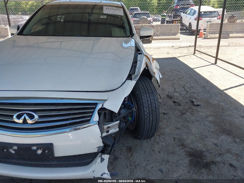 2012 Infiniti G VIN JN1CV6AR4CM973042 IAAI salvage auction — LEFT FRONT, Salvage Title, sold $650 on 2026-07-09 (photo 6)