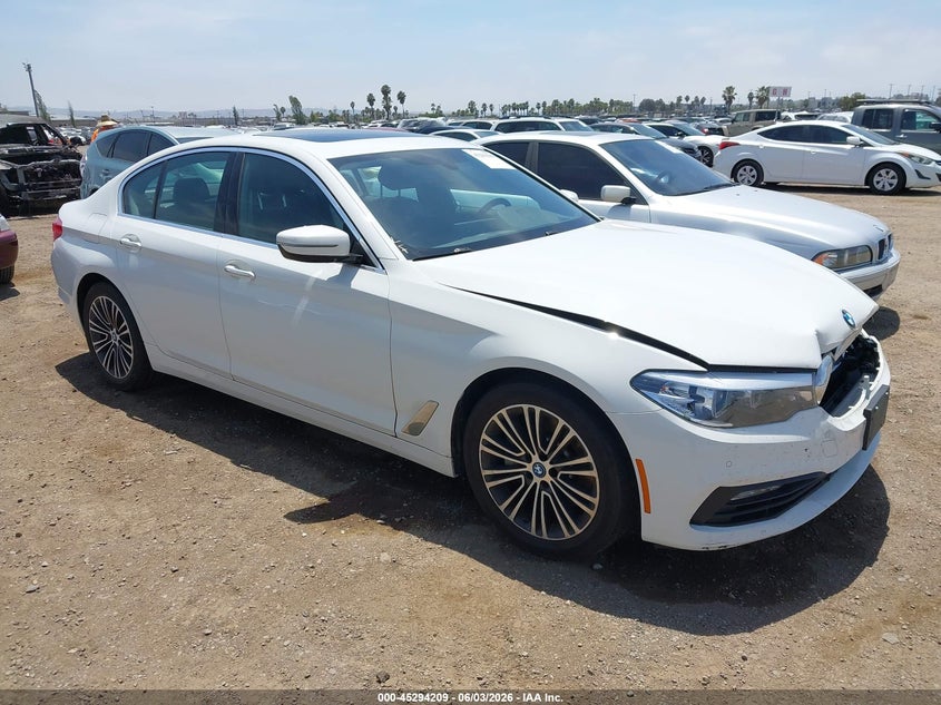 2018 BMW 5er VIN WBAJA5C50JG899390 IAAI salvage auction — FRONT END, Salvage Title, sold $8,675 on 2026-07-06 (photo 1)
