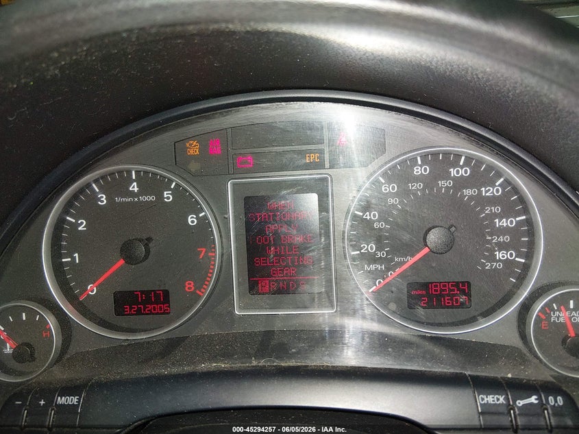 2006 Audi A4 VIN WAUDF78E36A105382 IAAI salvage auction — FRONT END, Salvage (Idaho), sold $75 on 2026-07-10 (photo 7)