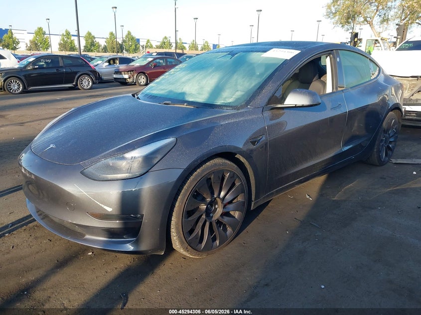 2023 Tesla Model 3 VIN 5YJ3E1EC1PF698783 IAAI salvage auction — RIGHT SIDE, Salvage Title, sold $13,300 on 2026-07-31 (photo 2)