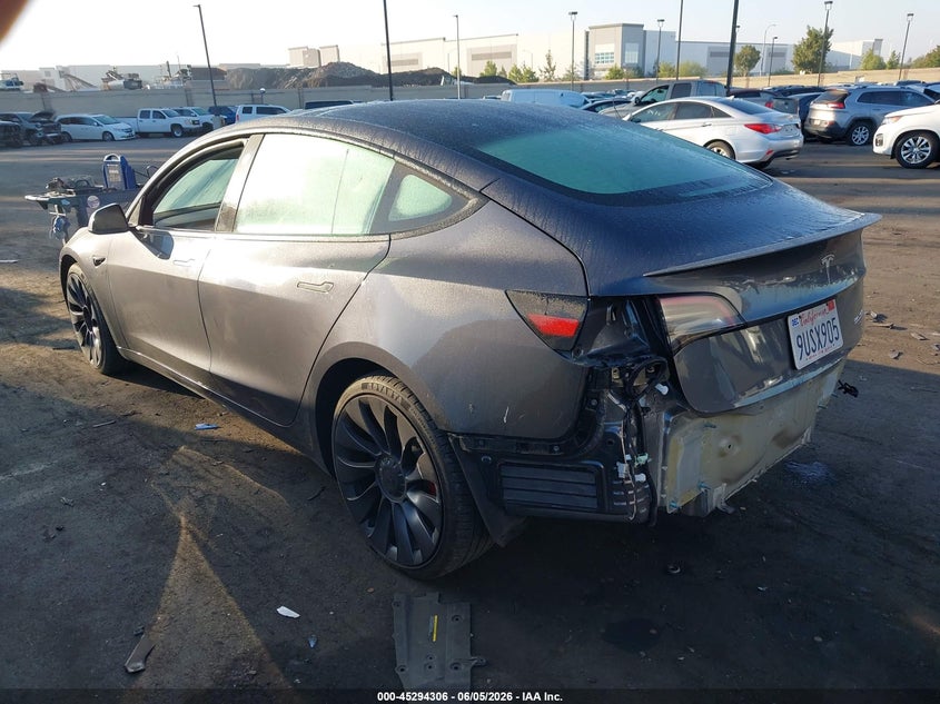 2023 Tesla Model 3 VIN 5YJ3E1EC1PF698783 IAAI salvage auction — RIGHT SIDE, Salvage Title, sold $13,300 on 2026-07-31 (photo 3)