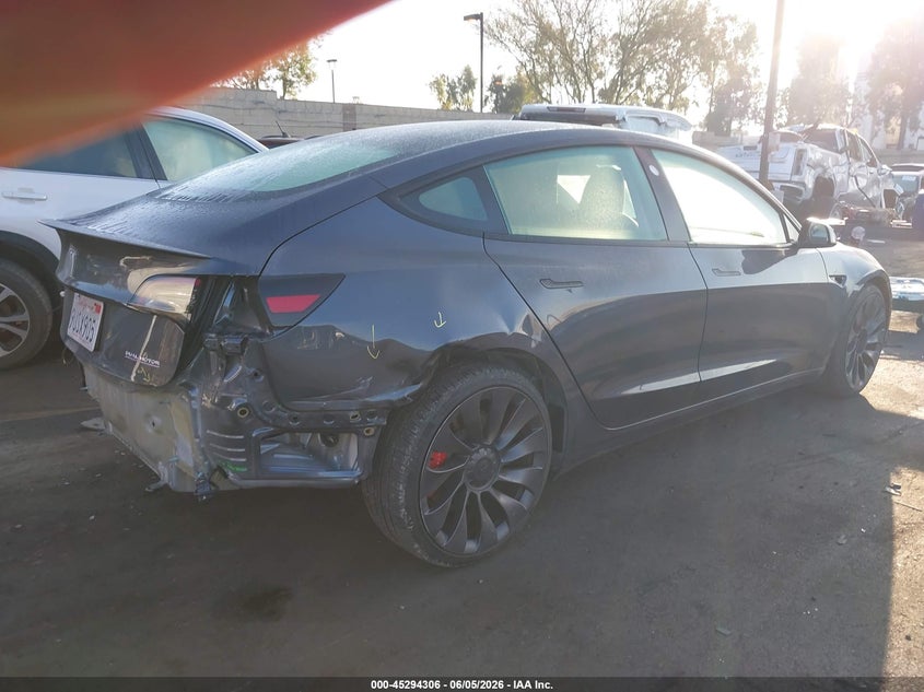 2023 Tesla Model 3 VIN 5YJ3E1EC1PF698783 IAAI salvage auction — RIGHT SIDE, Salvage Title, sold $13,300 on 2026-07-31 (photo 6)