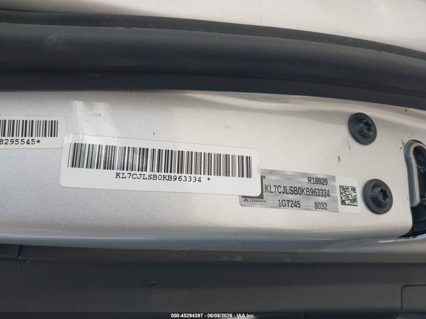 2019 Chevrolet Trax VIN KL7CJLSB0KB963334 IAAI salvage auction — BIO HAZARD, Salvage (Texas), sold $25 on 2026-07-28 (photo 9)
