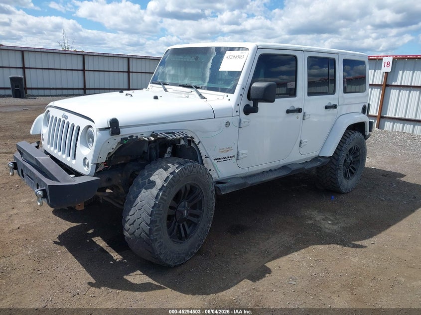 2014 Jeep Wrangler / VIN 1C4BJWEG3EL122078 IAAI salvage auction — LEFT FRONT, Salvage Title, sold $5,300 on 2026-07-23 (photo 2)