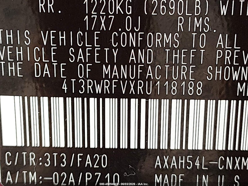 2024 Toyota Rav 4 VIN 4T3RWRFVXRU118188 IAAI salvage auction — LEFT FRONT, Salvage (Oregon), sold $14,450 on 2026-08-24 (photo 9)