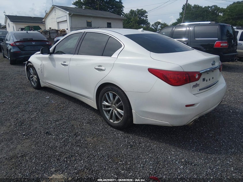 2014 Infiniti Q50 VIN JN1BV7AP6EM691455 IAAI salvage auction — LEFT FRONT, Wait Title, sold $1,900 on 2026-09-02 (photo 3)