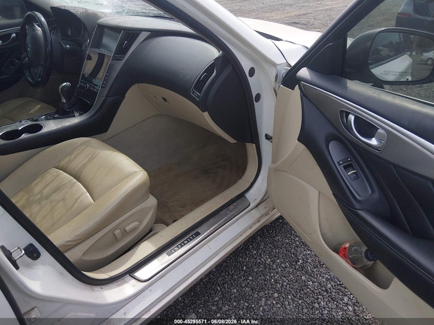 2014 Infiniti Q50 VIN JN1BV7AP6EM691455 IAAI salvage auction — LEFT FRONT, Wait Title, sold $1,900 on 2026-09-02 (photo 5)