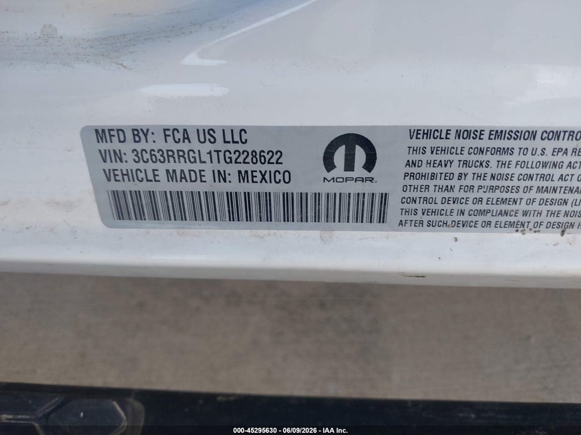 2026 Ram 3500 VIN 3C63RRGL1TG228622 IAAI salvage auction — FRONT END, Salvage Title, sold $16,400 on 2026-08-02 (photo 8)