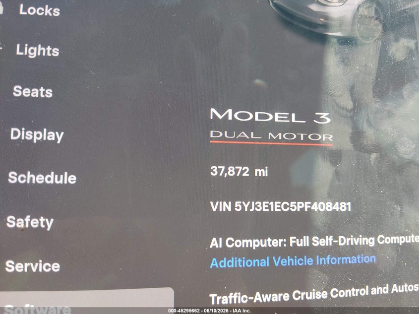 2023 Tesla Model 3 VIN 5YJ3E1EC5PF408481 IAAI salvage auction — REAR END, Salvage (Tennessee), sold $13,200 on 2026-07-08 (photo 7)