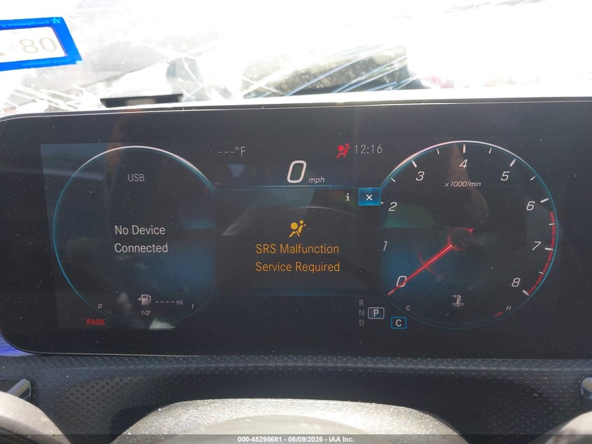 2019 Mercedes-benz A-klasse VIN WDD3G4EB3KW024437 IAAI salvage auction — FRONT END, Salvage Title, sold $3,150 on 2026-07-22 (photo 7)