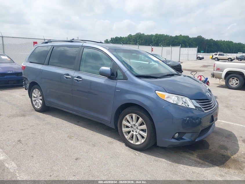 2016 Toyota Sienna VIN 5TDDK3DC5GS145141 IAAI salvage auction — REAR END, Salvage Title, sold $6,500 on 2026-07-09 (photo 1)