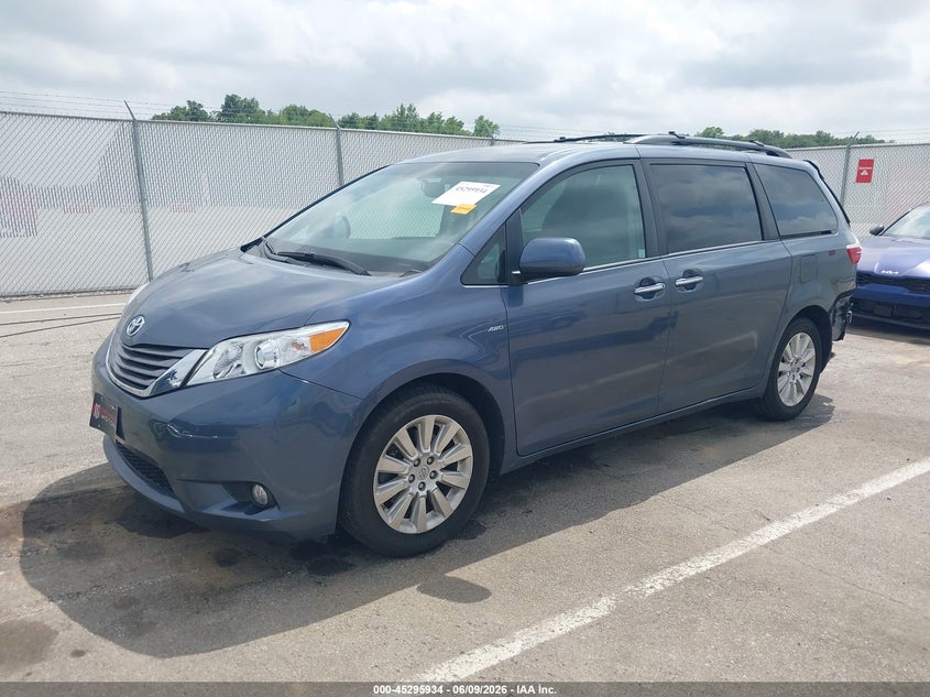 2016 Toyota Sienna VIN 5TDDK3DC5GS145141 IAAI salvage auction — REAR END, Salvage Title, sold $6,500 on 2026-07-09 (photo 2)