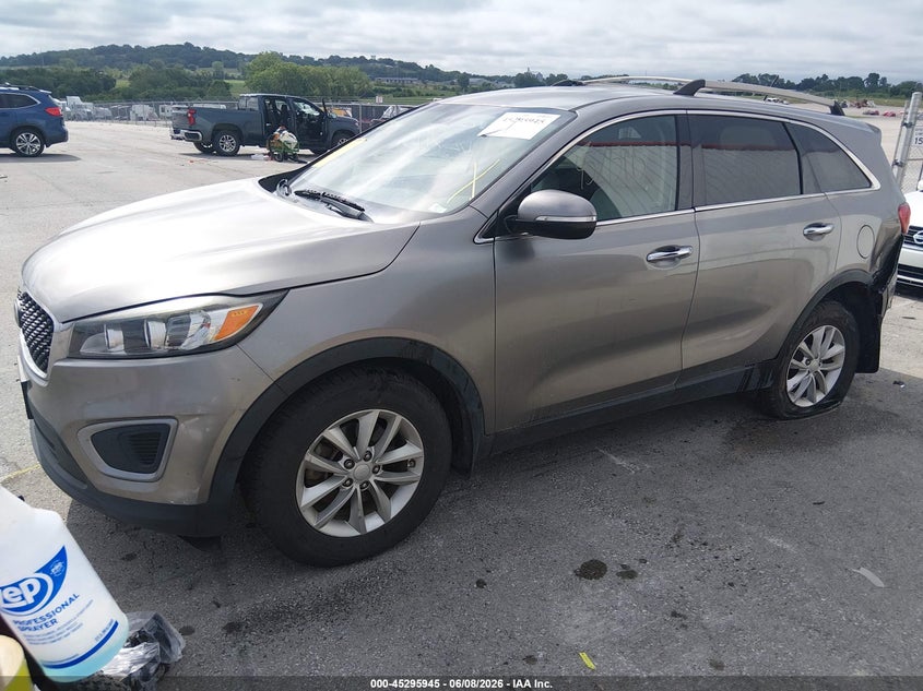 2016 Kia Sorento VIN 5XYPG4A38GG086205 IAAI salvage auction — STORM DAMAGE, Salvage Title, sold $1,350 on 2026-07-10 (photo 2)