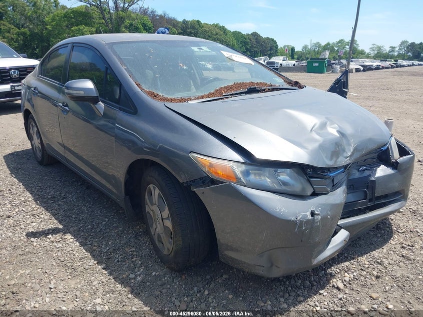 2012 Honda Civic hybrid VIN JHMFB4F3XCS009373 IAAI salvage auction — NORMAL WEAR, Clear (Pennsylvania), sold $600 on 2026-07-21 (photo 1)