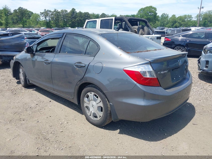 2012 Honda Civic hybrid VIN JHMFB4F3XCS009373 IAAI salvage auction — NORMAL WEAR, Clear (Pennsylvania), sold $600 on 2026-07-21 (photo 3)