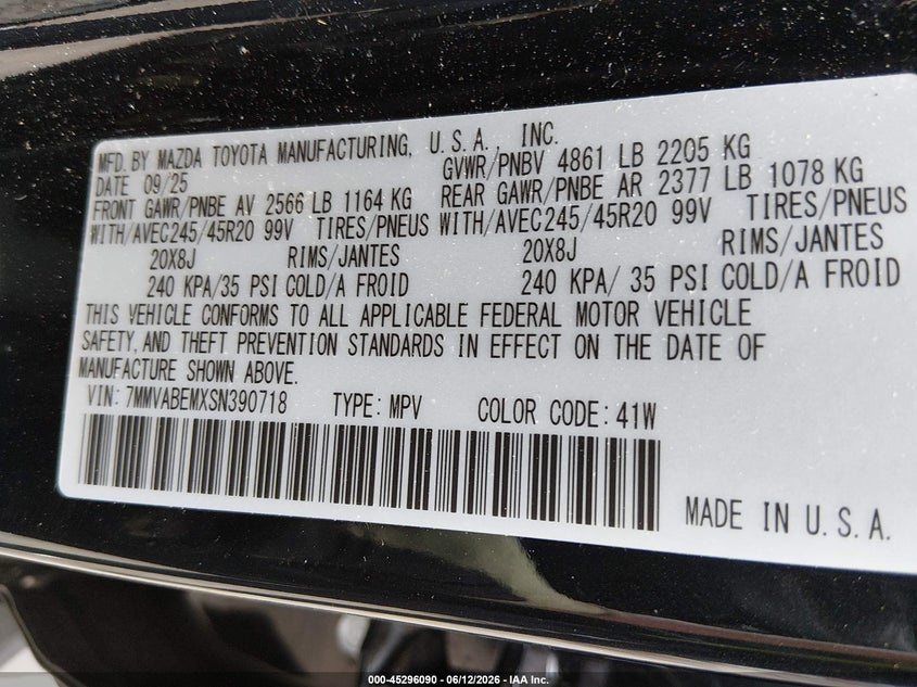 2025 Mazda Cx-50 VIN 7MMVABEMXSN390718 IAAI salvage auction — RIGHT FRONT, Salvage Title, sold $12,000 on 2026-07-17 (photo 9)
