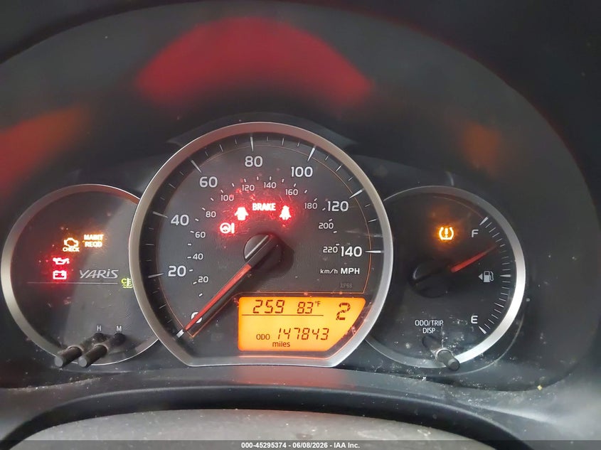 2013 Toyota Yaris VIN JTDKTUD33DD565305 IAAI salvage auction — FRONT END, Salvage Title, sold $1,600 on 2026-07-09 (photo 7)