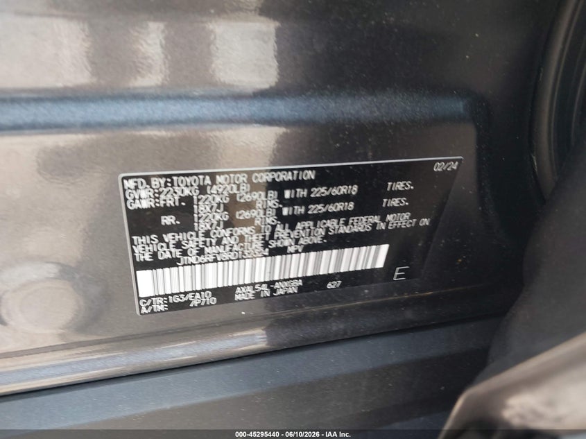 2024 Toyota Rav 4 VIN JTMD6RFV8RD132324 IAAI salvage auction — FRONT END, Salvage (Massachusetts), sold $16,600 on 2026-07-10 (photo 9)