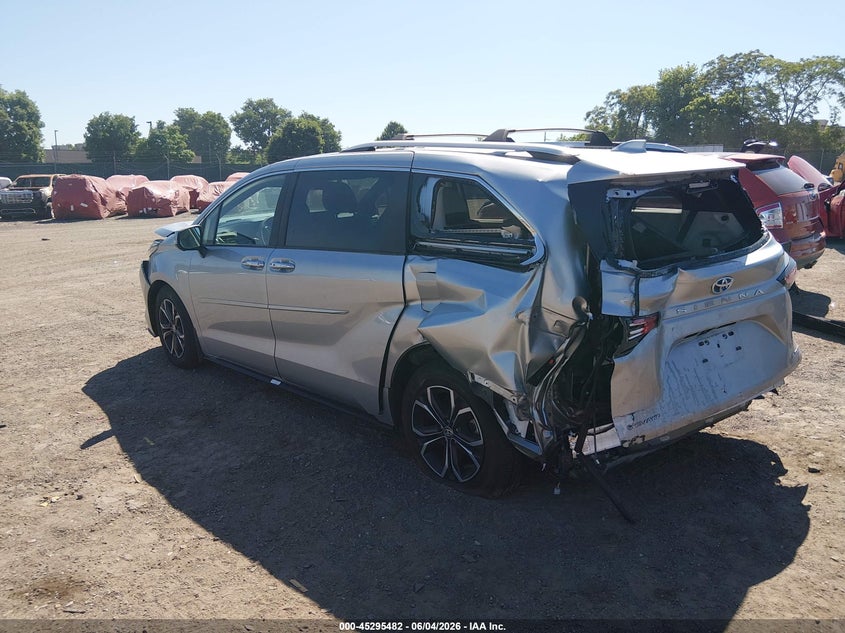 2025 Toyota Sienna VIN 5TDESKFC5SS167855 IAAI salvage auction — FRONT & REAR, Salvage Title, sold $10,700 on 2026-07-24 (photo 3)
