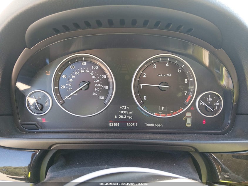 2012 BMW 5er VIN WBAXH5C59CDW09044 IAAI salvage auction — REAR END, Salvage Title, sold $1,400 on 2026-07-11 (photo 7)