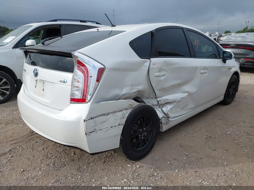 2013 Toyota Prius VIN JTDKN3DU4D5629035 IAAI salvage auction — RIGHT REAR, Salvage Title, sold $2,300 on 2026-07-13 (photo 4)