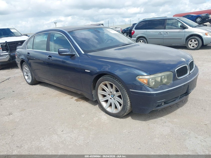 2004 BMW 7 series VIN WBAGN63544DS52176 IAAI salvage auction — NORMAL WEAR, Salvage (Texas), sold $350 on 2026-07-29 (photo 1)
