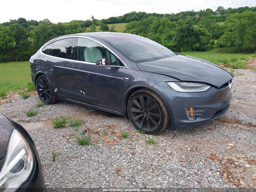 2021 Tesla Model x VIN 5YJXCBE23MF308167 IAAI salvage auction — HAIL, Salvage Title, sold $16,600 on 2026-07-30 (photo 1)