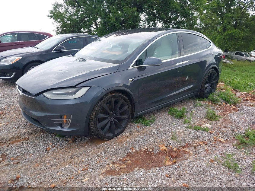 2021 Tesla Model x VIN 5YJXCBE23MF308167 IAAI salvage auction — HAIL, Salvage Title, sold $16,600 on 2026-07-30 (photo 2)
