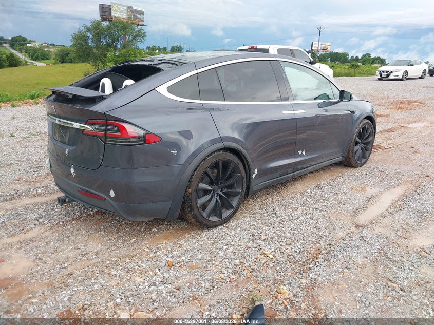 2021 Tesla Model x VIN 5YJXCBE23MF308167 IAAI salvage auction — HAIL, Salvage Title, sold $16,600 on 2026-07-30 (photo 4)