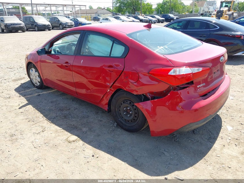 2016 Kia Forte VIN KNAFK4A6XG5475700 IAAI salvage auction — LEFT REAR, Salvage Title, sold $550 on 2026-07-22 (photo 3)