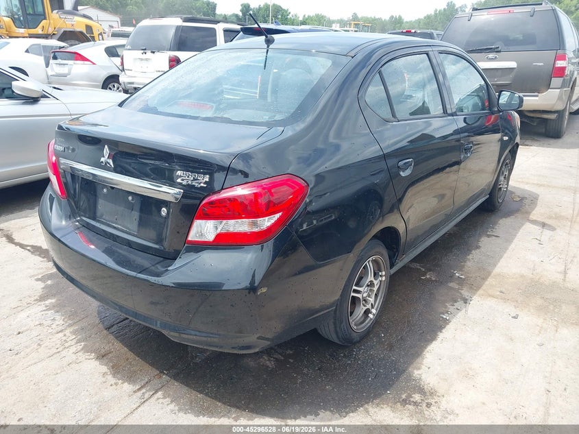 2019 Mitsubishi Mirage VIN ML32F3FJ8KHF17193 IAAI salvage auction — SIDE, Salvage (North Carolina), sold $1,100 on 2026-07-20 (photo 4)