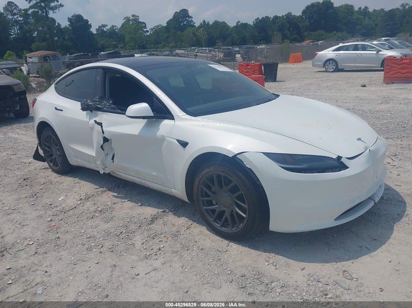 2025 Tesla Model 3 VIN 5YJ3E1EA6SF890000 IAAI salvage auction — SIDE, Salvage Title, sold $13,575 on 2026-07-21 (photo 1)