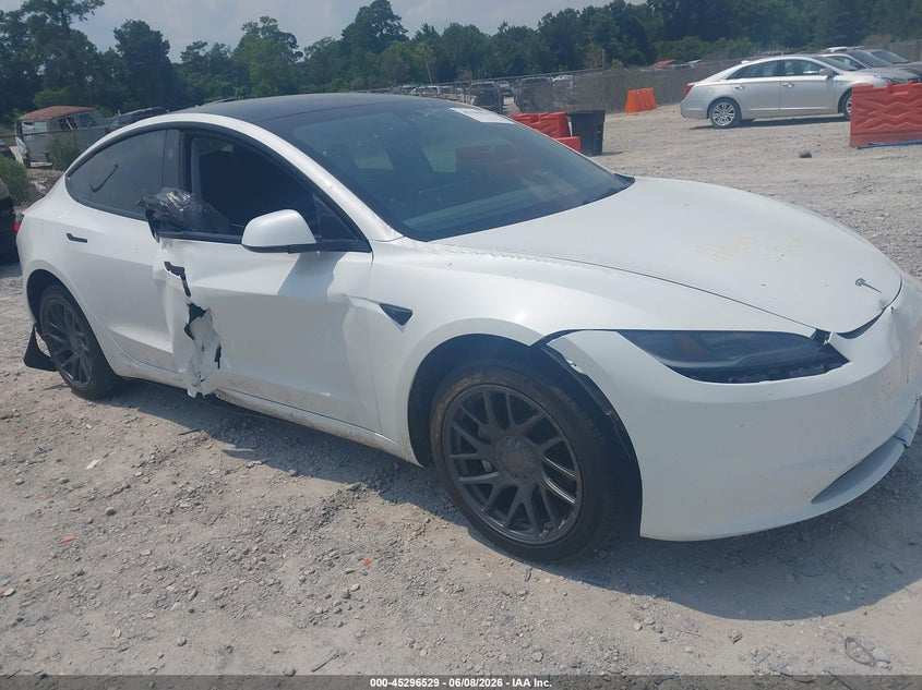 2025 Tesla Model 3 VIN 5YJ3E1EA6SF890000 IAAI salvage auction — SIDE, Salvage Title, sold $13,575 on 2026-07-21 (photo 6)