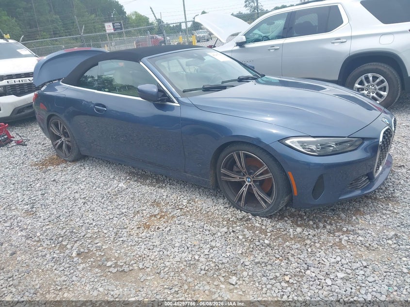 2021 BMW 4er VIN WBA23AT09MCG03079 IAAI salvage auction — WATER/FLOOD, Flood (Mississippi), sold $6,950 on 2026-08-07 (photo 1)