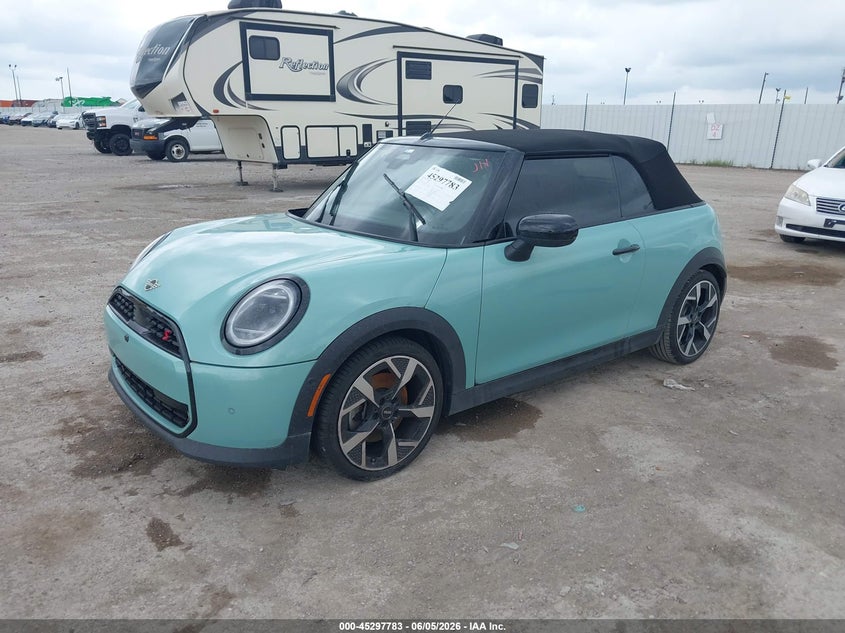2026 Mini Convertible VIN WMW23GX09T2X74848 IAAI salvage auction — WATER/FLOOD, Salvage (Texas), sold $13,150 on 2026-08-12 (photo 2)