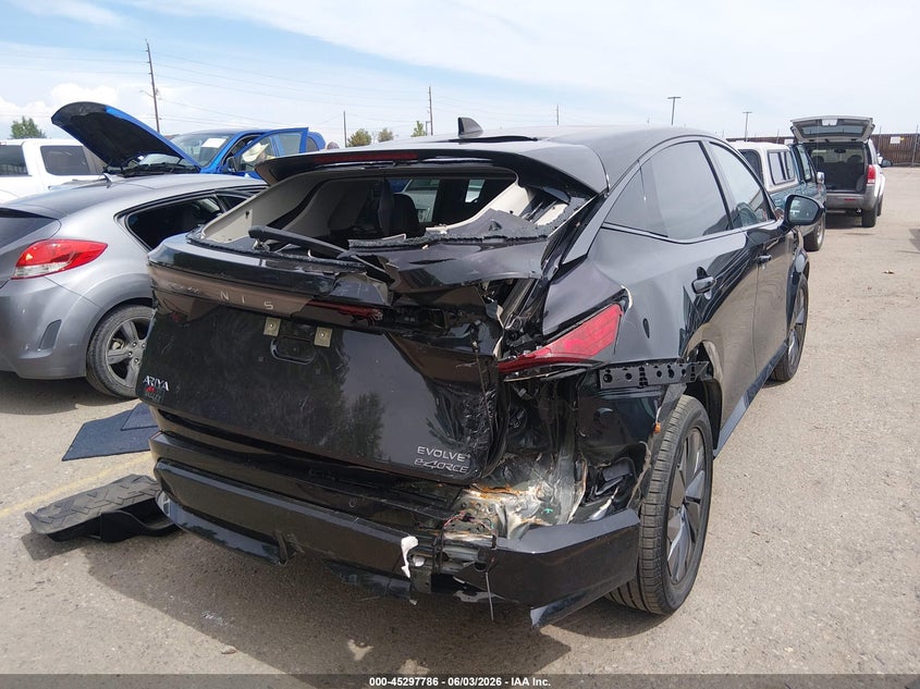 2025 Nissan Ariya VIN JN8DF0BF9SM768948 IAAI salvage auction — FRONT & REAR, Salvage Title, sold $9,250 on 2026-07-28 (photo 4)