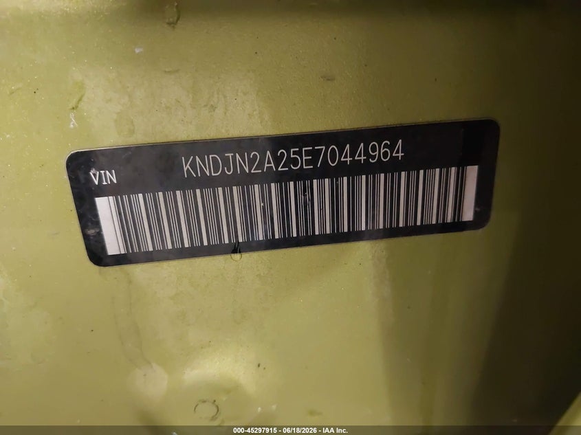 2014 Kia Soul VIN KNDJN2A25E7044964 IAAI salvage auction — HAIL, Salvage (Iowa), sold $1,350 on 2026-07-07 (photo 9)