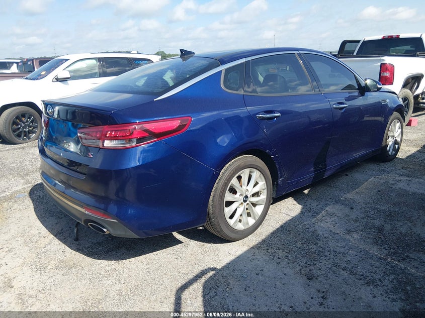 2018 Kia Optima VIN 5XXGT4L36JG240723 IAAI salvage auction — FRONT END, Salvage Title, sold $750 on 2026-07-14 (photo 4)